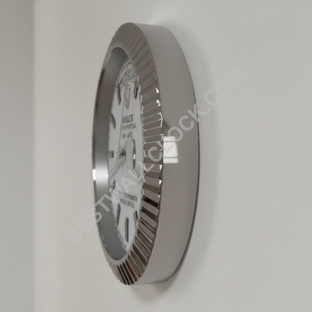 Rolex Day-Date "White Gold & White" Style – Dealer Display Wall Clock - Image 5