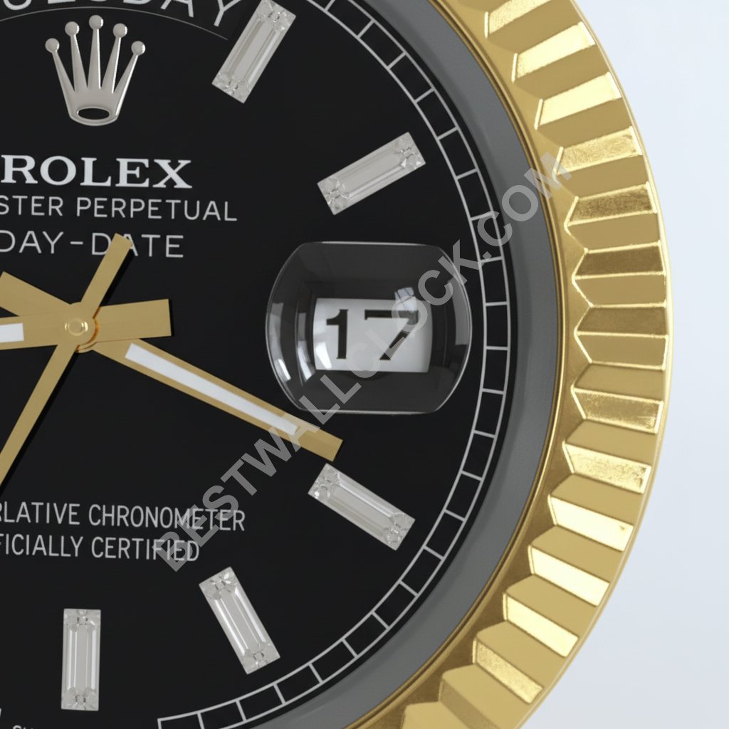  Day-Date "Goud & Zwart" Stijl – dealer display wandklok - Afbeelding 2