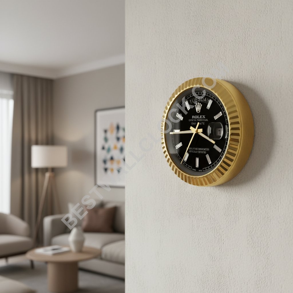  Day-Date "Goud & Zwart" Stijl – dealer display wandklok - Afbeelding 7