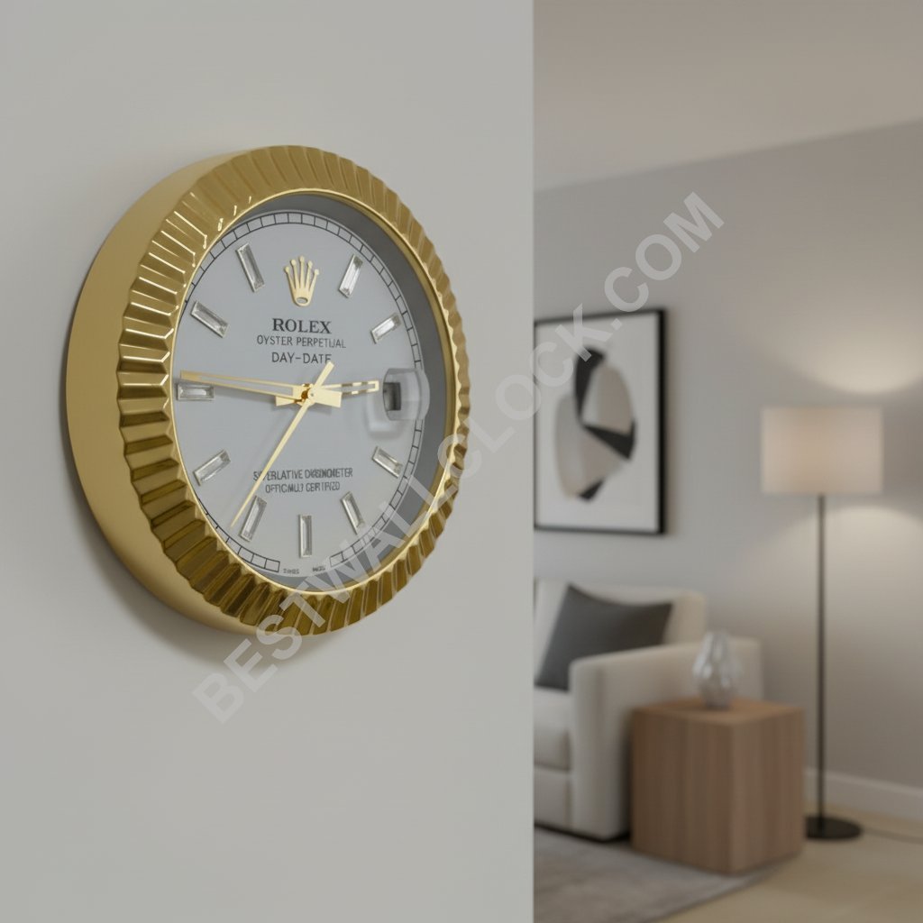  Day-Date Style – Dealer Display Wall Clock (Fluted Gold / Silver Dial) - Image 7