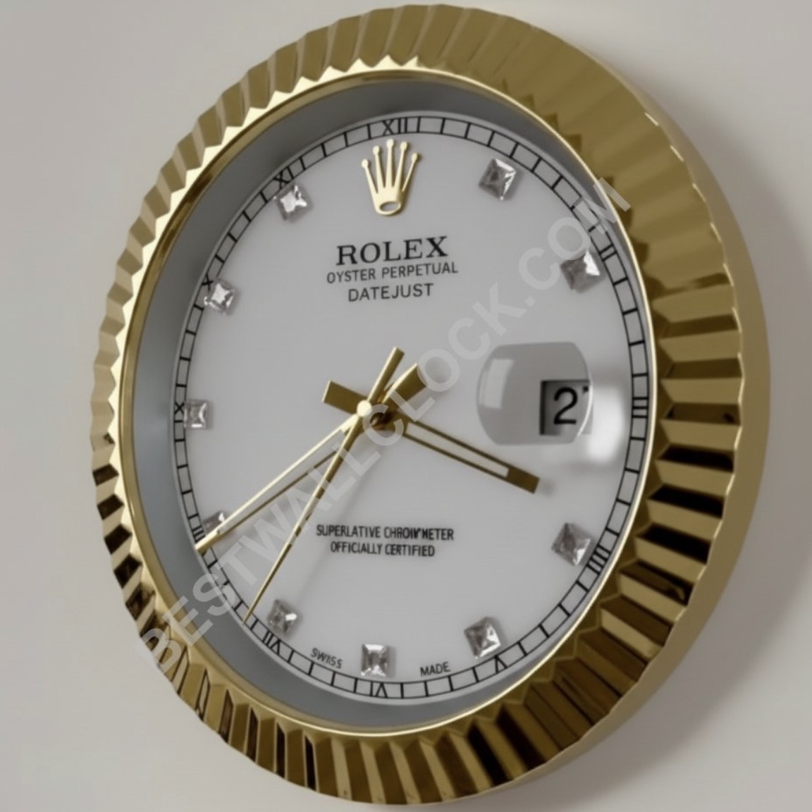 DATEJUST-Style White & Gold | Wall Clock