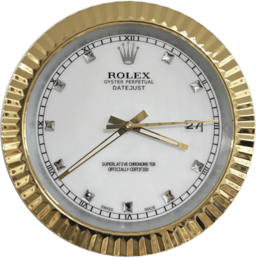 Premium Orologio da Parete Bianco Oro in Stile DATEJUST 2025