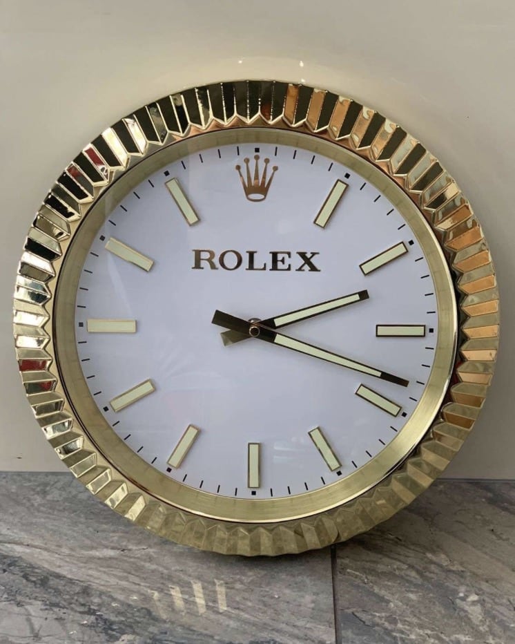 Rolex-style wall clock product photo