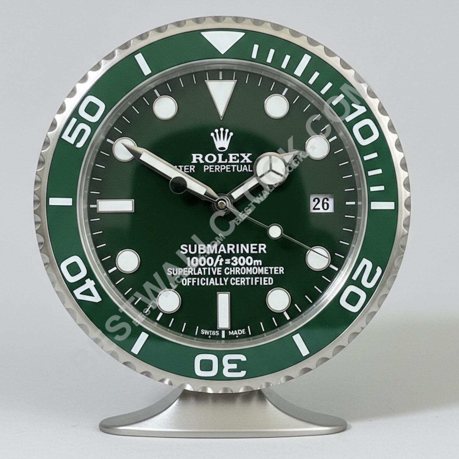 HORLOGE DE BUREAU ROLEX INSPIRÉE - SUBMARINER - ÉDITION HULK VERTE
