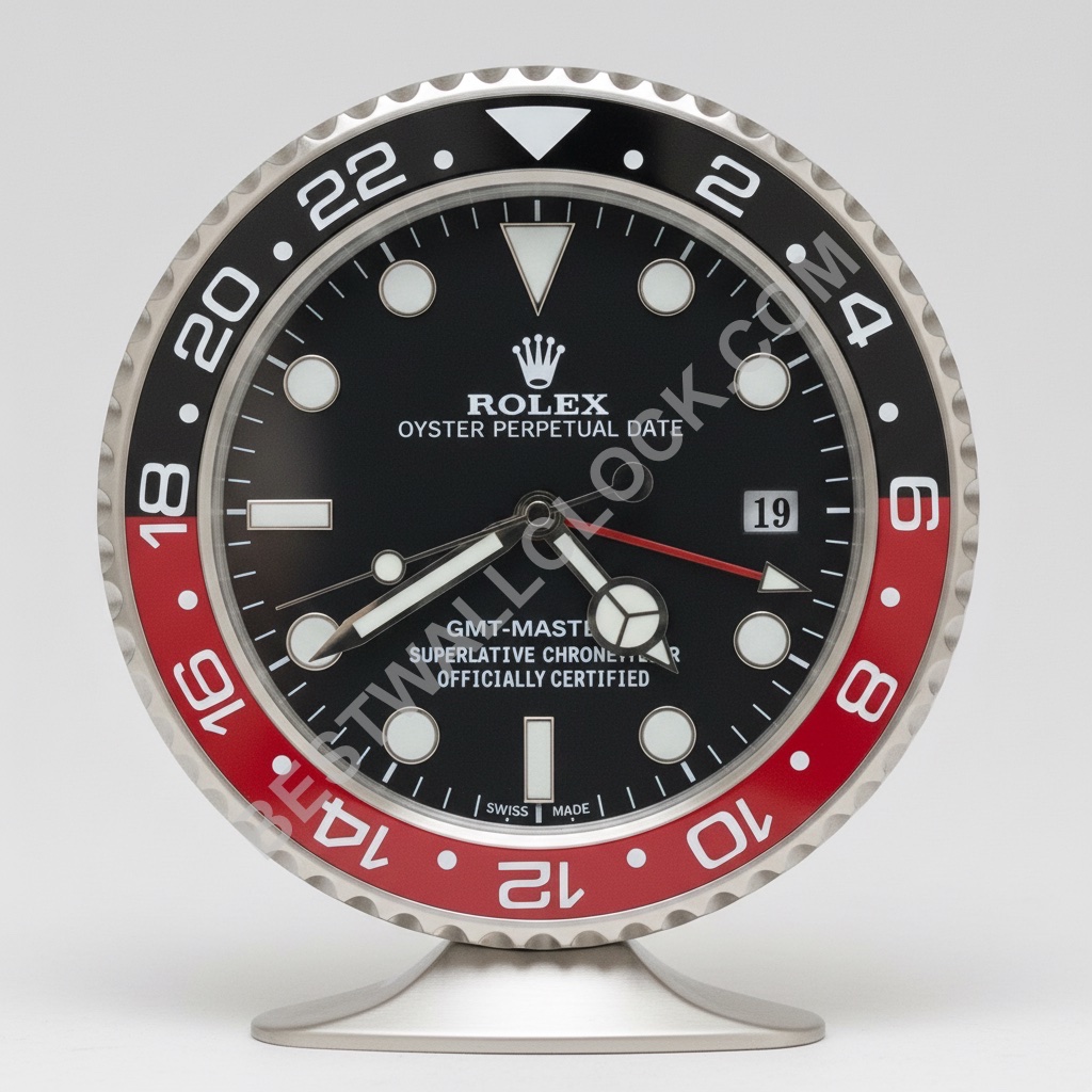 ROLEX BORDKLOKKE INSPIRERT - GMT MASTER - RØD SVART UTGAVE