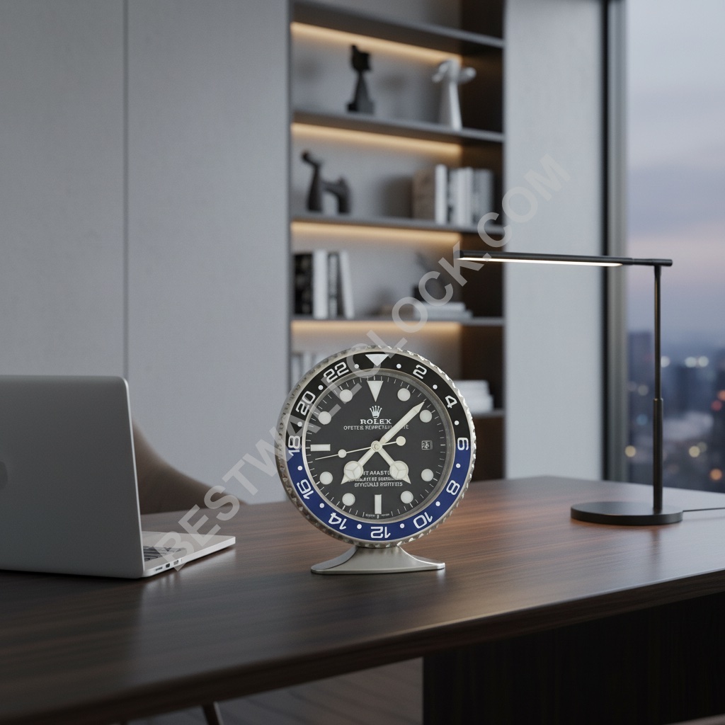 ROLEX-PÖYTÄKELLO INSPIROITU - GMT MASTER - MUSTA SININEN BATMAN-VERSIO - Image 6