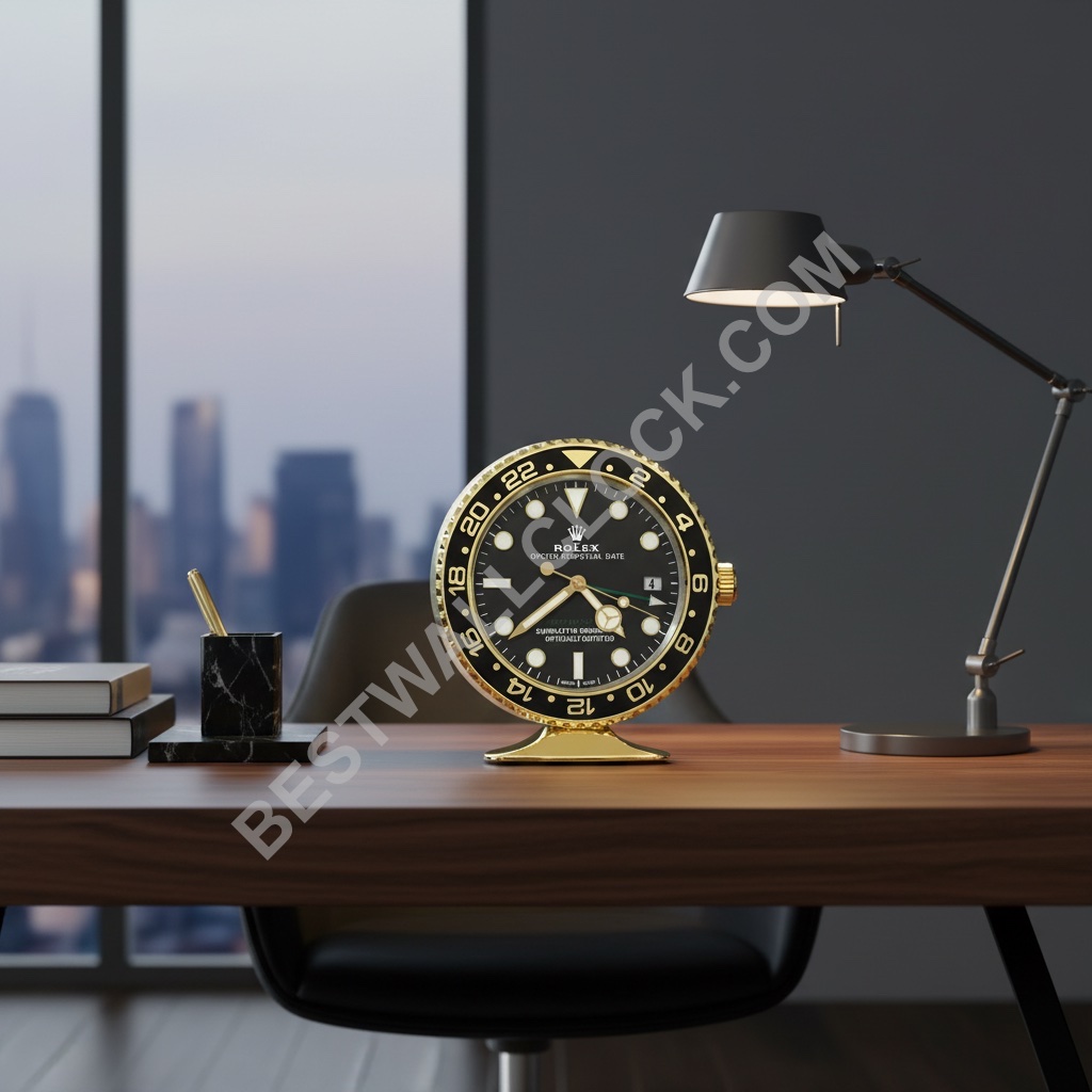 ROLEX TAFELKLOK INSPIRASIE - GMT MEESTER - SWART GOUDE EDITIE - Image 5