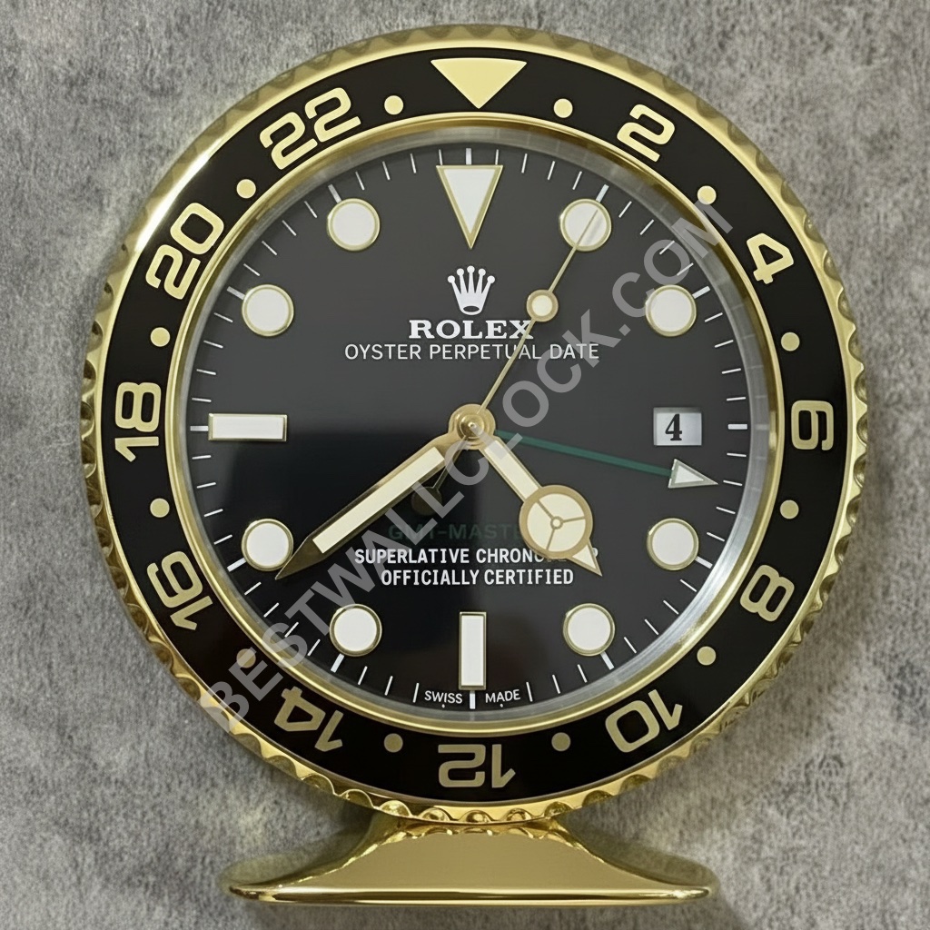 ROLEX TAFELKLOK INSPIRASIE - GMT MEESTER - SWART GOUDE EDITIE