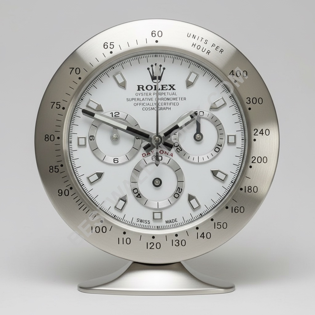 ROLEX DESK CLOCK INSPIRED - DAYTONA - SILVER & WHITE EDITION