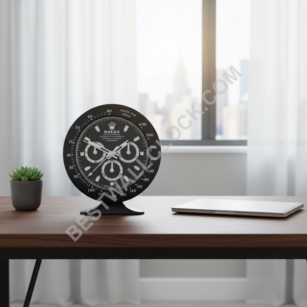 ORELOK OROLOGIO DA SCRIVANIA ISPIRATO - DAYTONA - EDIZIONE NERA OPACA - immagine 6