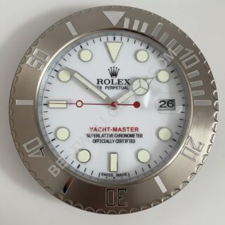 Yacht-Master Style – Dealer Display Wall Clock (Platinum & White Edition)