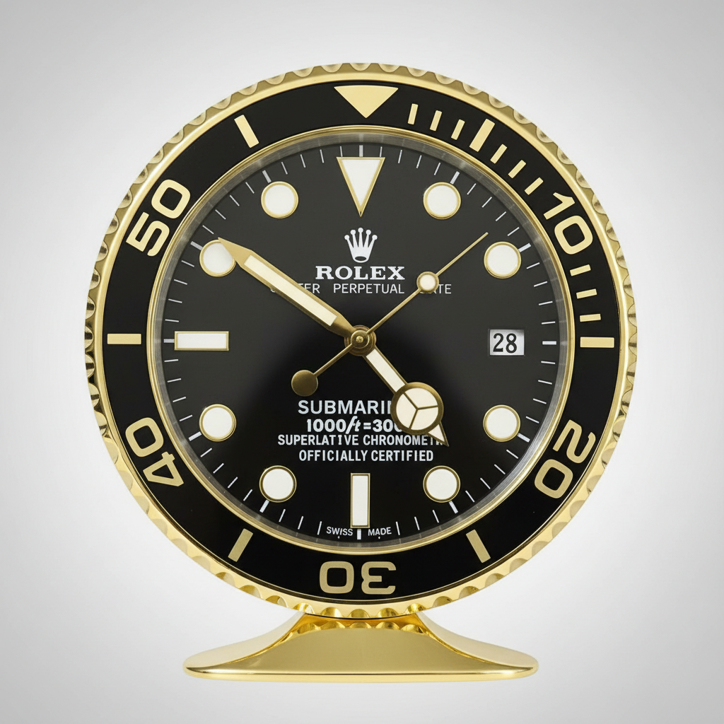 ROLEX BORDFULDUR INSPIRERET - SUBMARINER - SORT GULD UDSTYRING