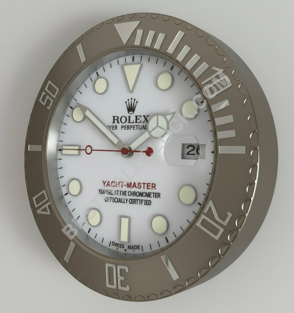 ROLEX WALL CLOCK INSPIRED - YATCH MASTER - WHITE DIAL EDITION