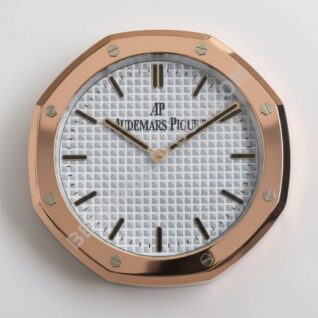 Royal Oak Style Dealer Display Vægur | Roséguld & Hvid Udgave