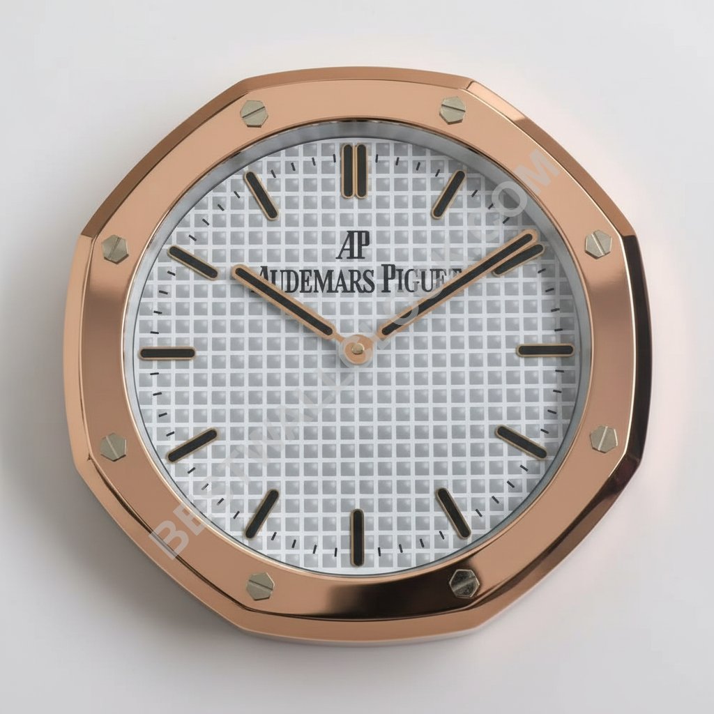 Orologio da parete Royal Oak Style Dealer Display | Edizione Oro Rosa e Bianca