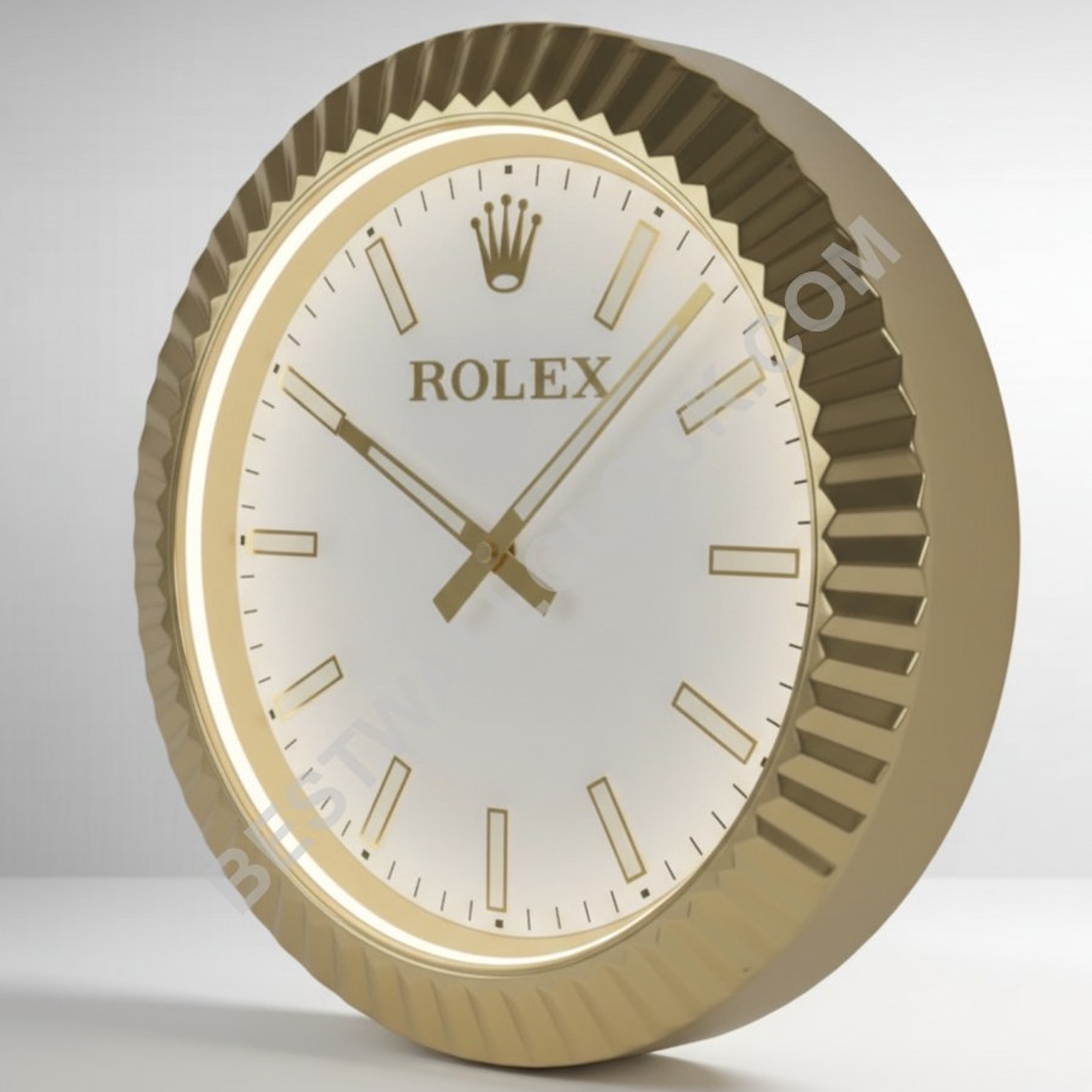 Presidential-Style "Illuminated" Dealer Display Wall Clock – Gold & White Fluted Bezel (USB Dimmable) - Image 13