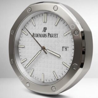 Audemars Piguet Royal Oak Stil – dealer display vægurs (Hvid "Tapisserie" skive)