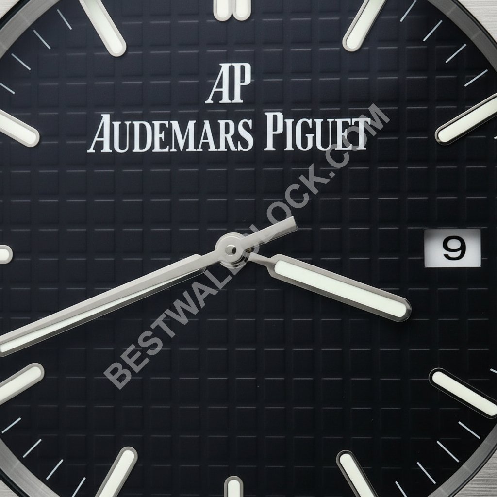 Audemars Piguet Royal Oak Stil – dealer display Wanduhr (Schwarzes "Tapisserie" Zifferblatt) – Bild 2
