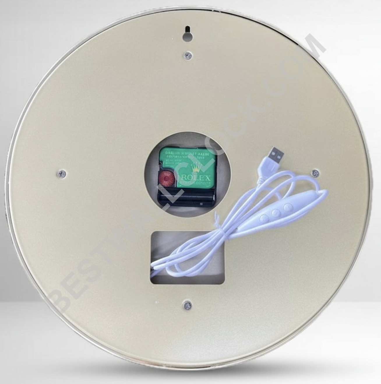 Presidential-Style "Illuminated" Dealer Display Wall Clock – Gold & White Fluted Bezel (USB Dimmable) - Image 6