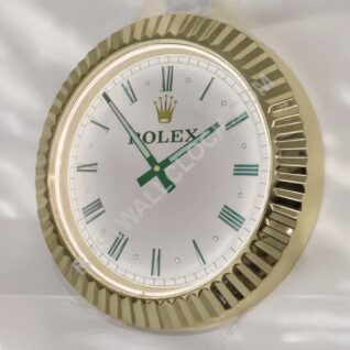 Rolex Datejust Style – Dealer Display Wall Clock Gold & Green Roman Edition "Illuminated" (USB Dimmable)