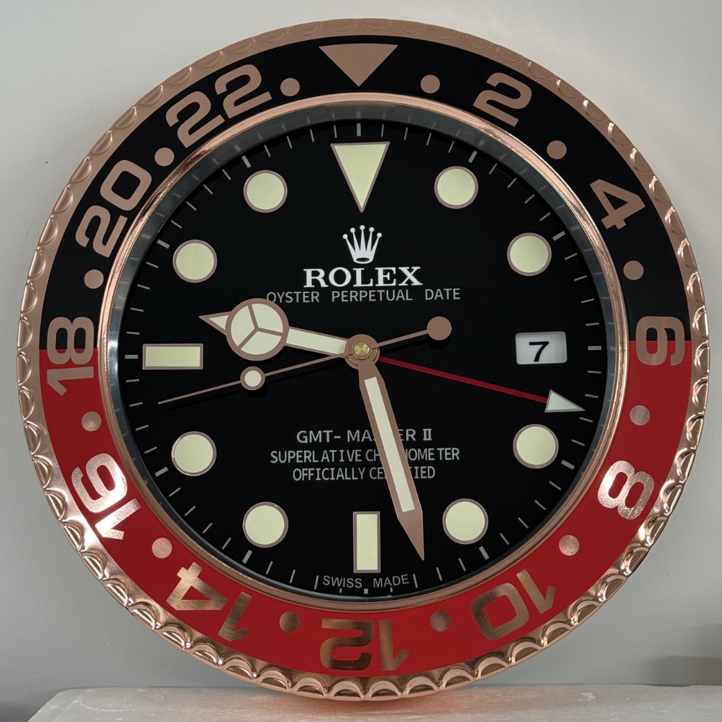 שעון קיר סטייל GMT-Master II – dealer display (מהדורת זהב ורוד ושחור/אדום) – תמונה 3