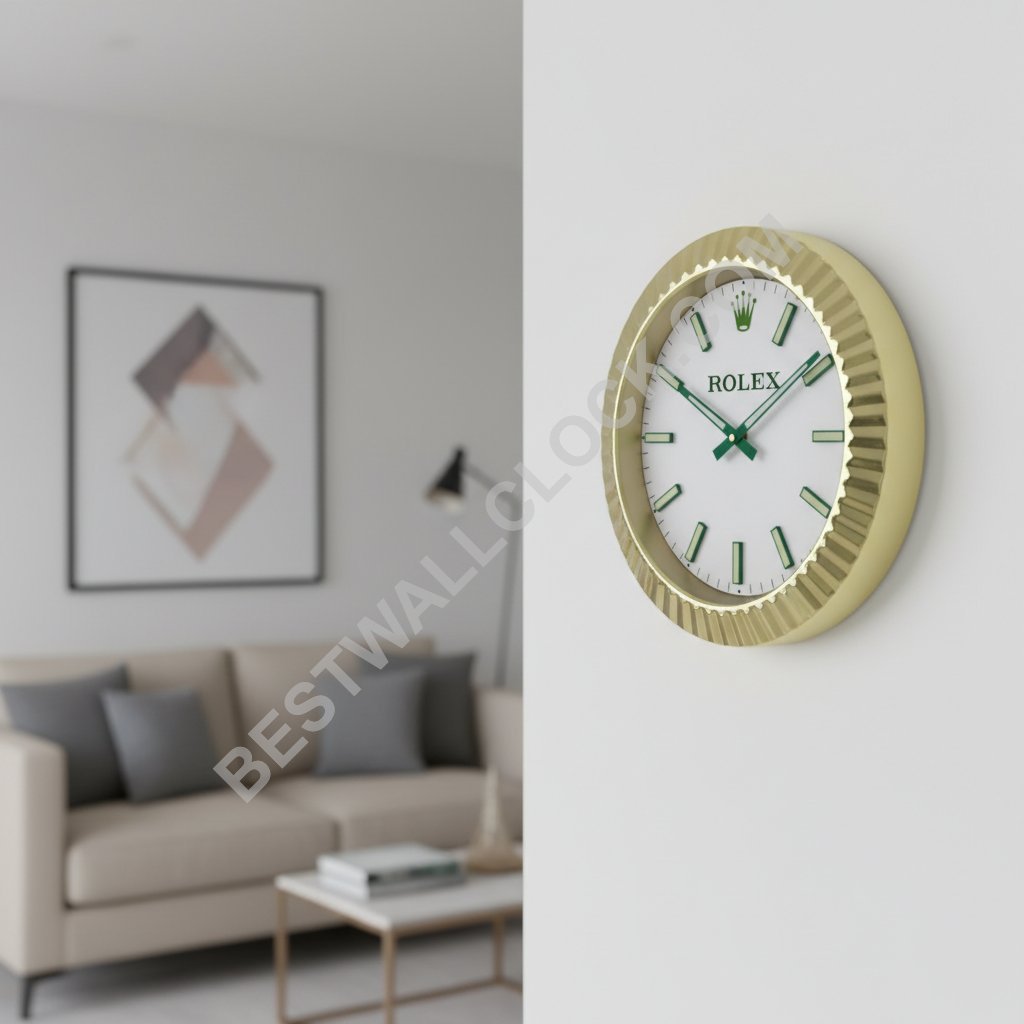 Oyster Perpetual Style – Reloj de Pared dealer display (Edición Gold & Green Baton) - Imagen 3