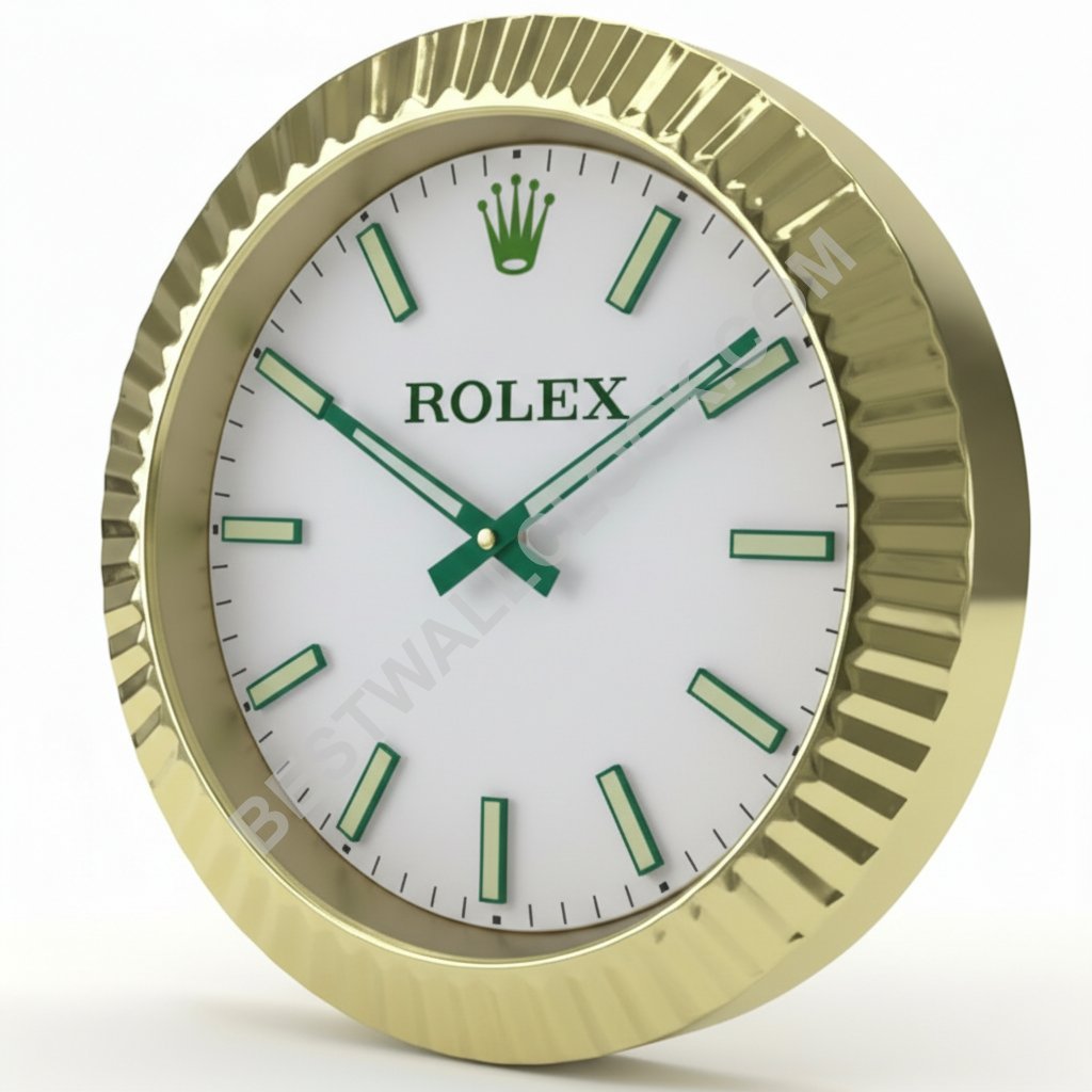 Oyster Perpetual Style – Reloj de Pared dealer display (Edición Gold & Green Baton)