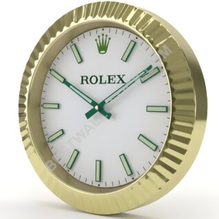 Rolex Oyster Perpetual Style – Dealer Display Wall Clock (Gold & Green Baton Edition)