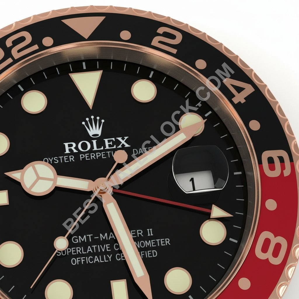 שעון קיר סטייל GMT-Master II – dealer display (מהדורת זהב ורוד ושחור/אדום) – תמונה 2