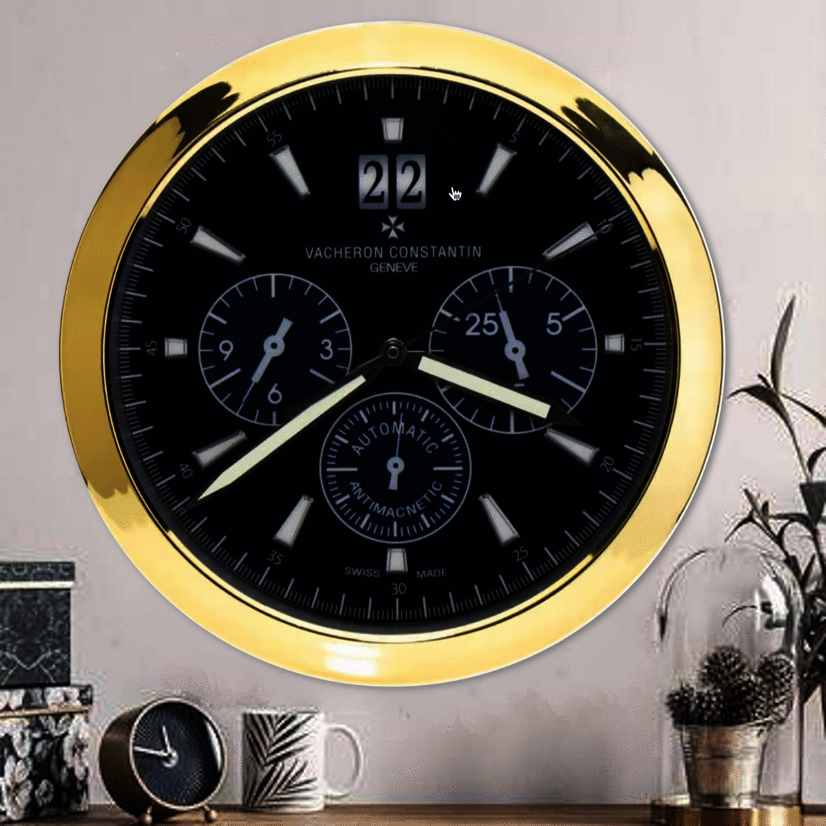 Vacheron Constantin Overseas - Dealer Display Seinäkello 38cm (Kulta & Musta Painos) - Image 4