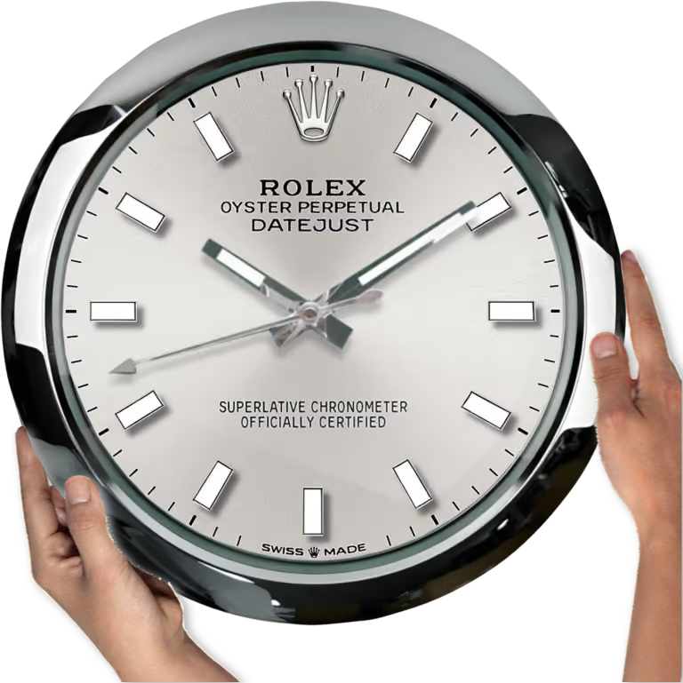 Datejust – Dealer Display Wall Clock (Silver Sunray Smooth Silver Baton) - Image 4