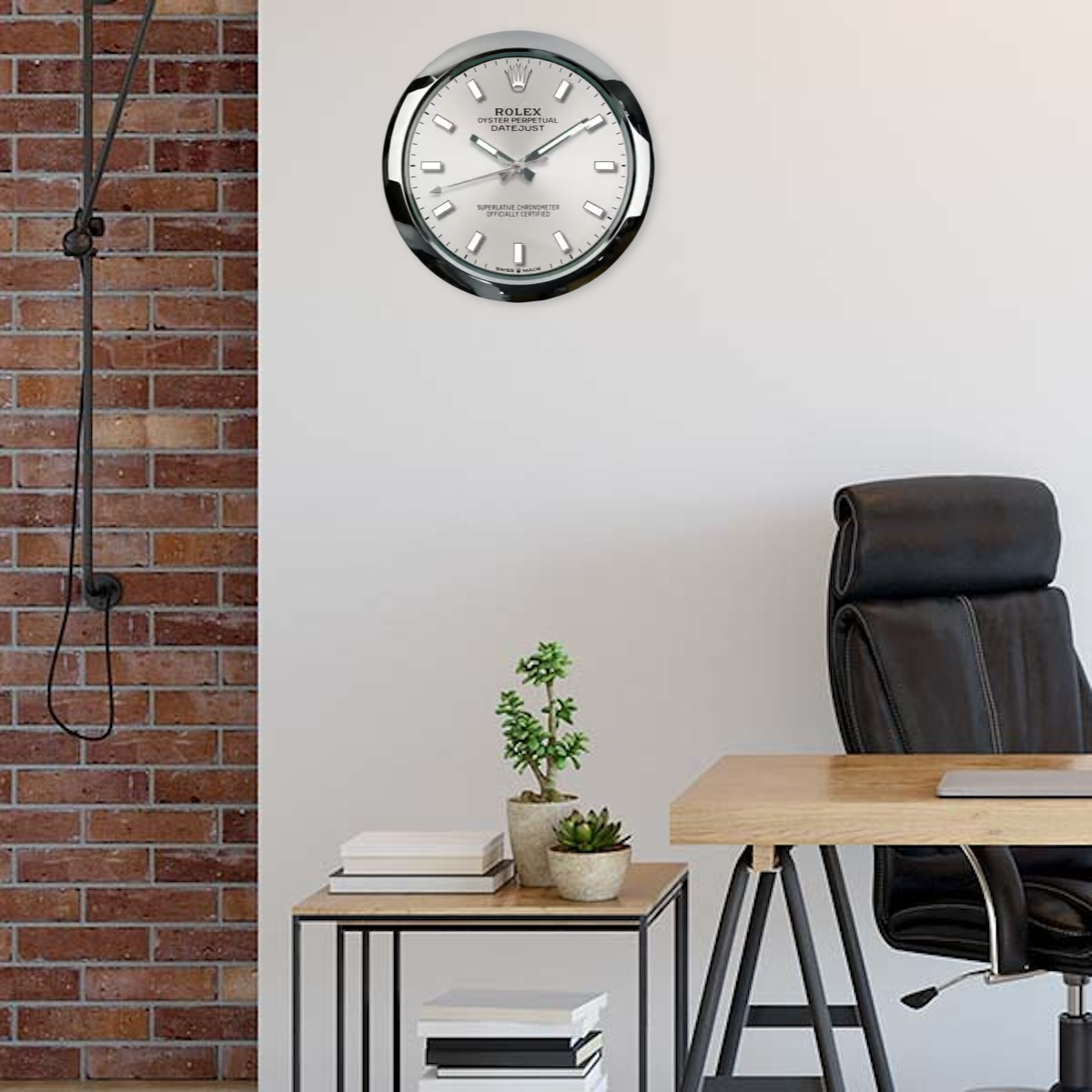 Datejust – Dealer Display Wall Clock (Silver Sunray Smooth Silver Baton) - Image 6