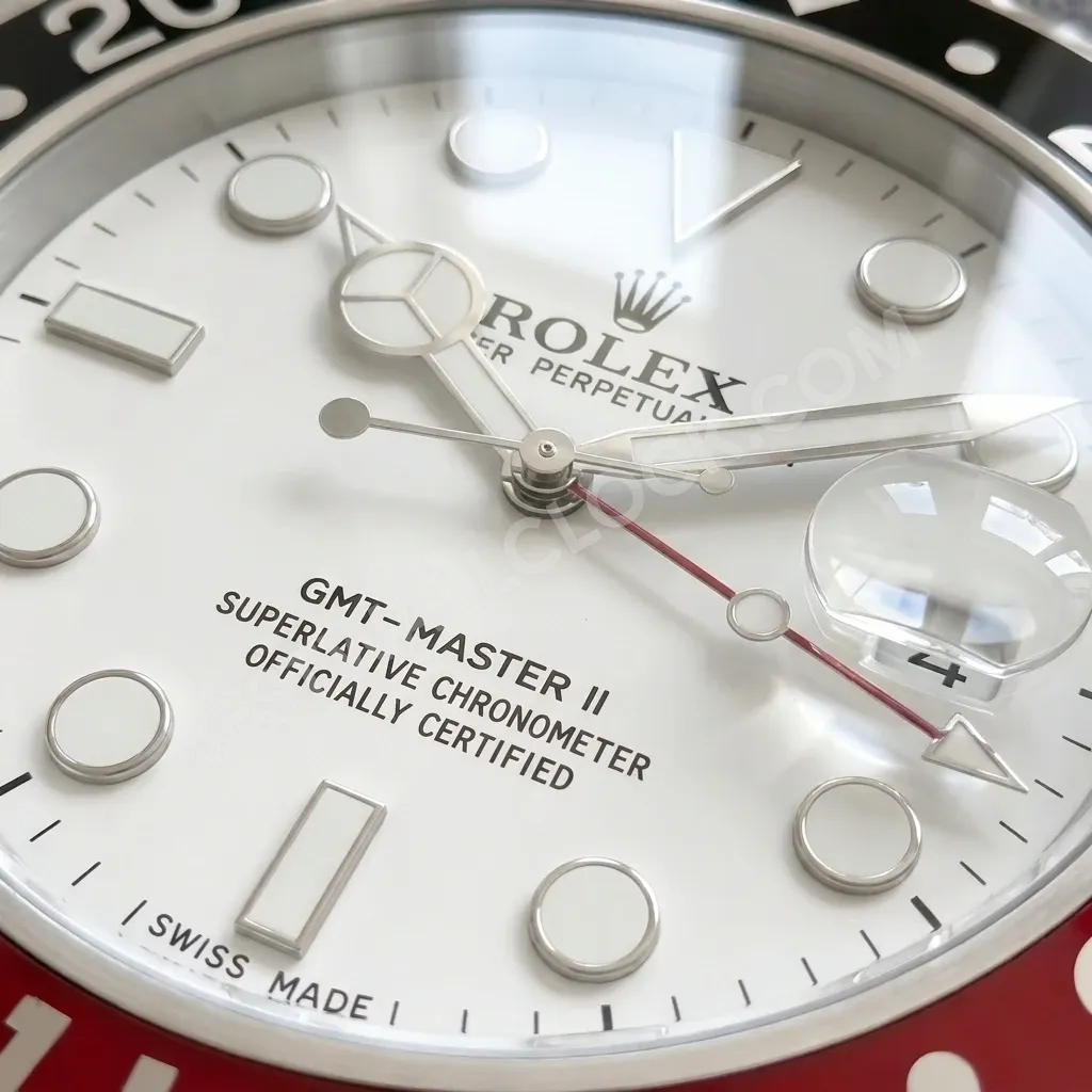 GMT-Master II White Dial Coke Edition 34cm (with magnifier) – Dealer Display Wall Clock - Image 4