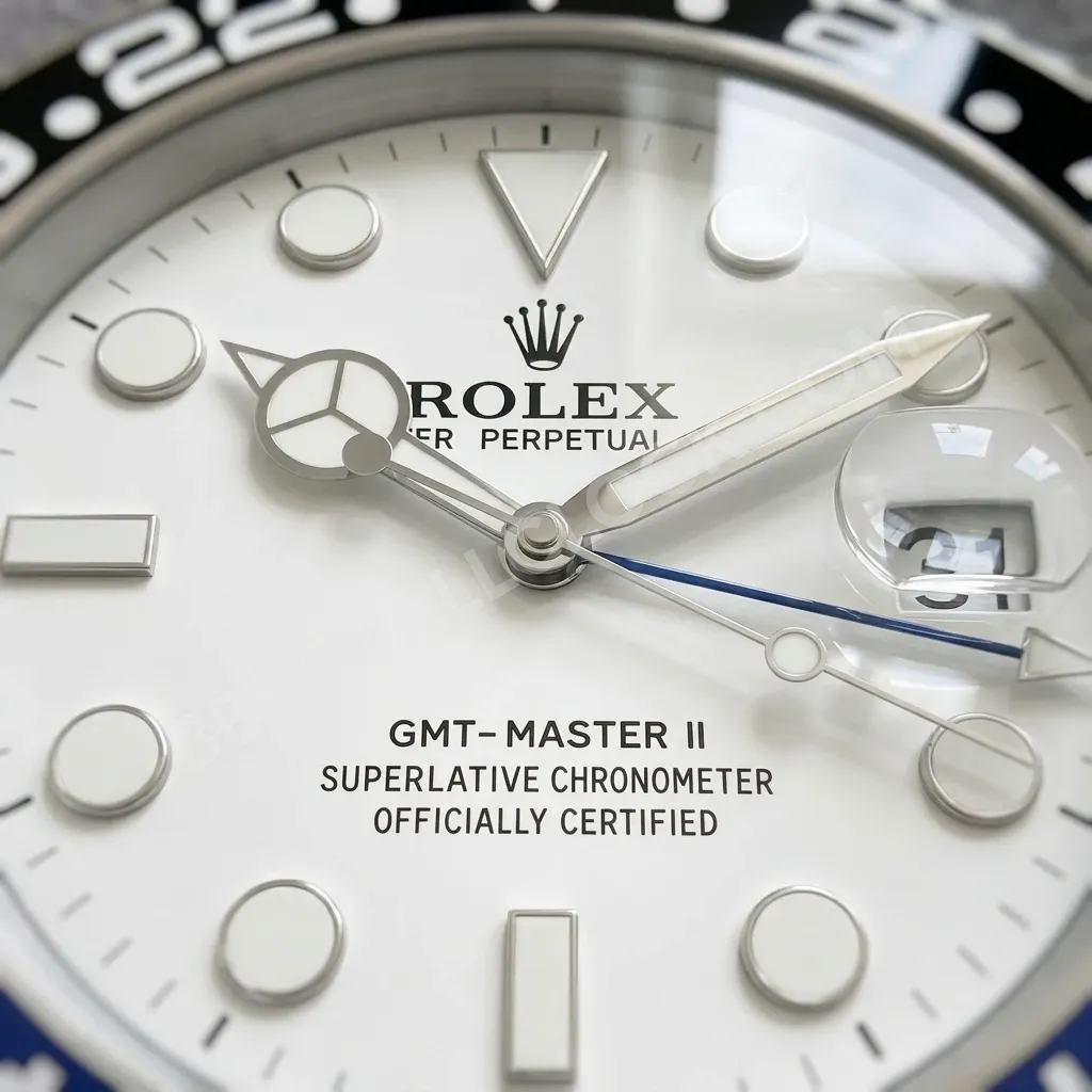 Rolex GMT-Master II White Dial "Batman" Blue & Black 34cm (with magnifier) – Dealer Display Wall Clock - Image 3