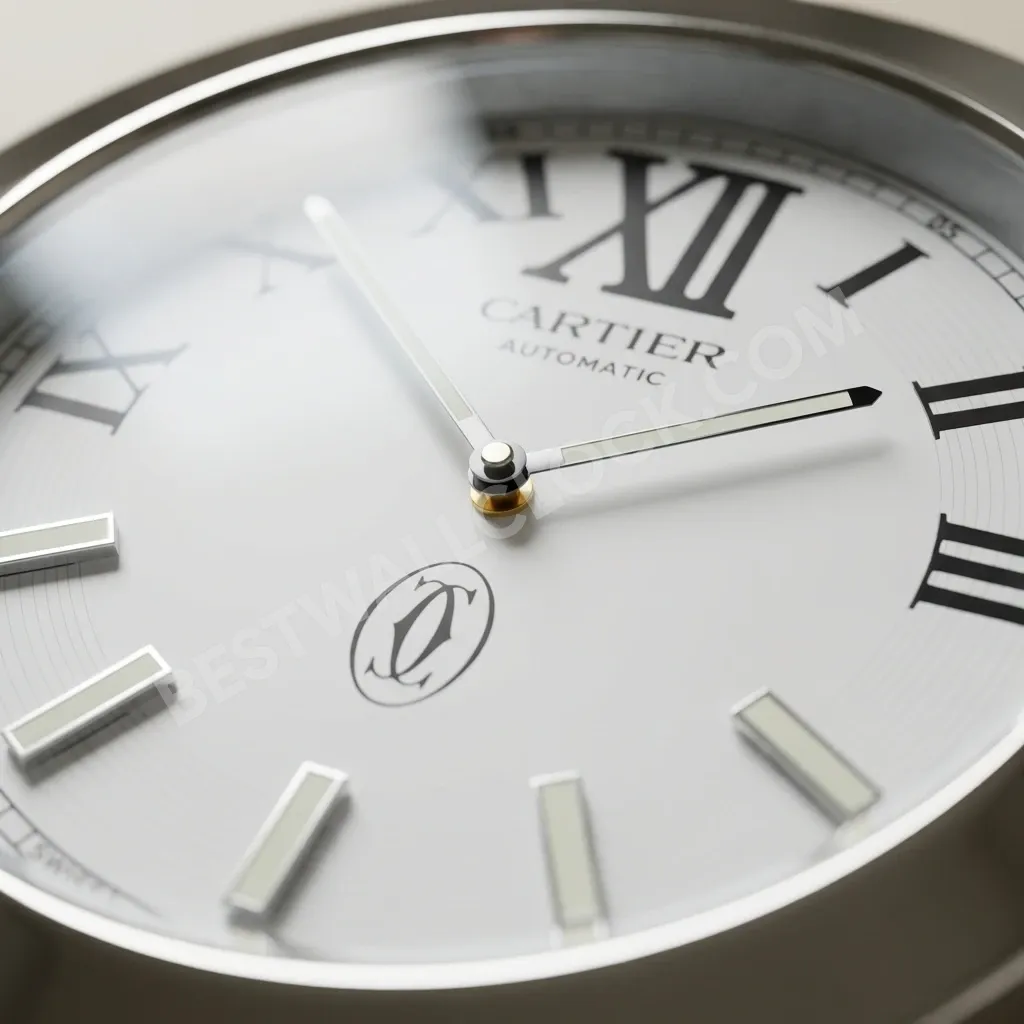 Calibre de Cartier Silver & White ("Silver & White") 34cm – Dealer Display Wall Clock - Image 4