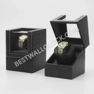 Monarch Croc-Embossed Single Watch Winder with Carbon Fiber Interior