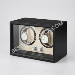 Premium Watch Winder for Automatic Calibers - Matte Black Finish, 2 Slots