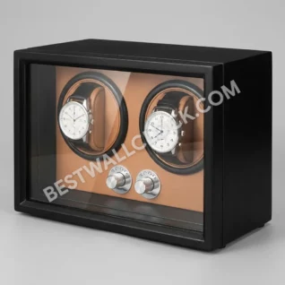 Premium Watch Winder for Automatic Calibers - Piano Black Wood / 2 Slots