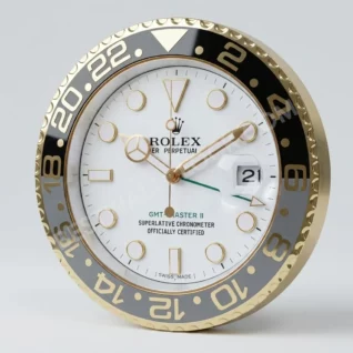 ROLEX GMT-MASTER II White Dial Gold Edition 34cm (with magnifier) – Dealer Display Wall Clock