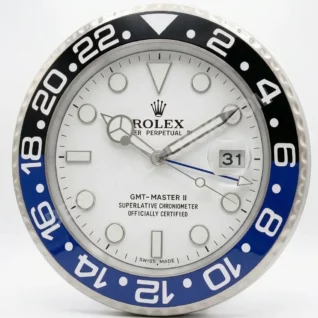 Rolex GMT-Master II White Dial "Batman" Blue & Black 34cm (with magnifier) – Dealer Display Wall Clock