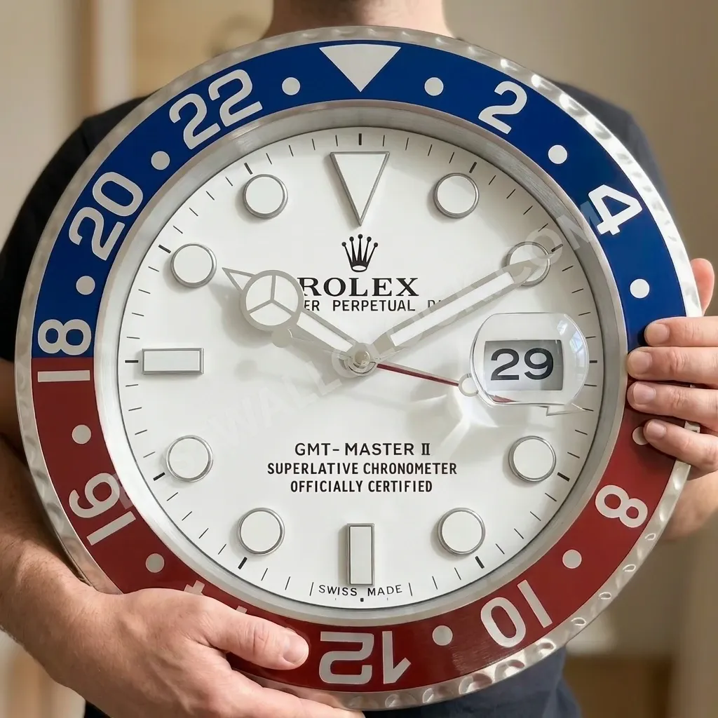 GMT-Master II "Pepsi" White Dial Edition 34cm (with magnifier) – Dealer Display Wall Clock - Image 7