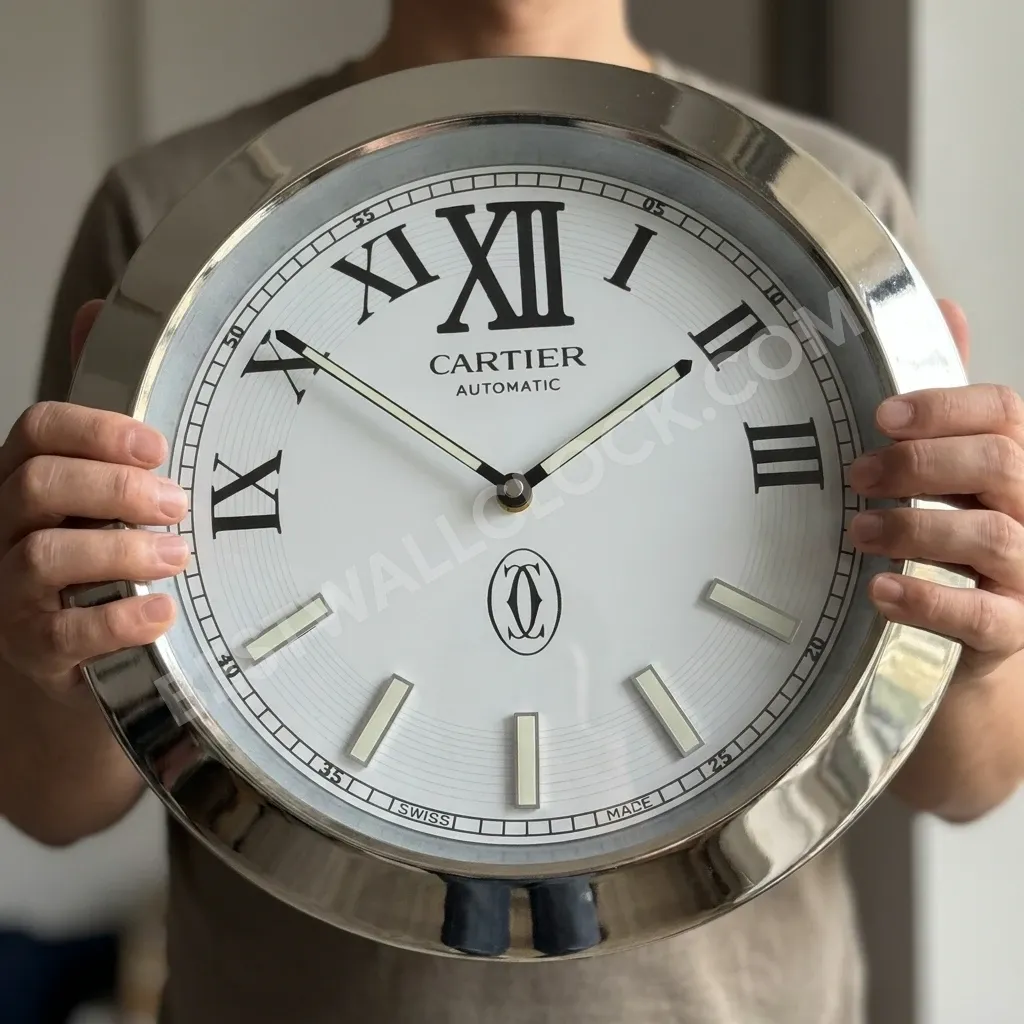 Calibre de Cartier Silver & White ("Silver & White") 34cm – Dealer Display Wall Clock - Image 8