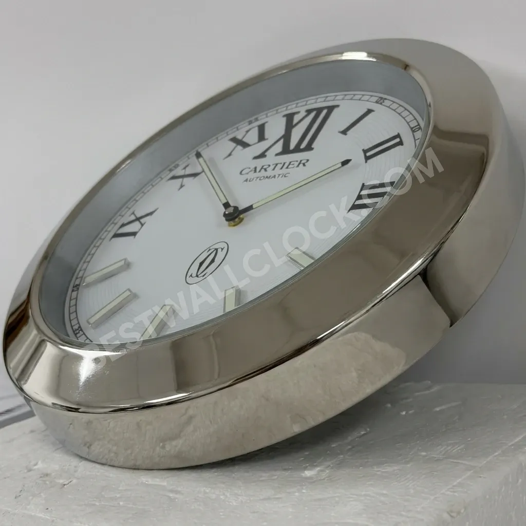 Calibre de Cartier Silver & White ("Silver & White") 34cm – Dealer Display Wall Clock - Image 5