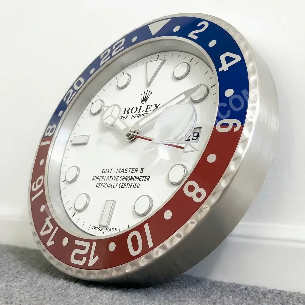 GMT-Master II "Pepsi" White Dial Edition 34cm (with magnifier) – Dealer Display Wall Clock - Image 4