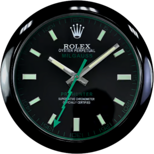 Milgauss Style – dealer display Wall Clock (Obsidian Black Smooth Black)