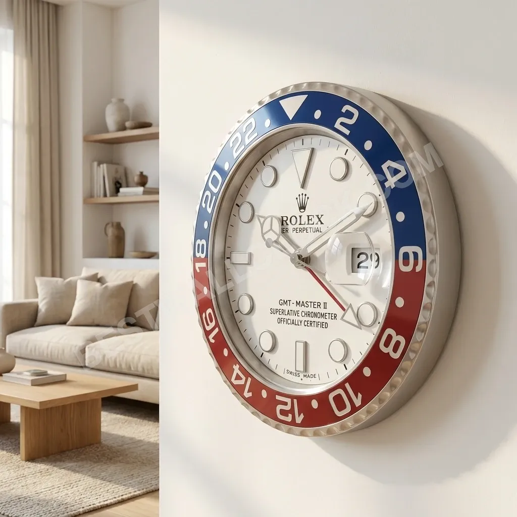 GMT-Master II "Pepsi" White Dial Edition 34cm (with magnifier) – Dealer Display Wall Clock - Image 6