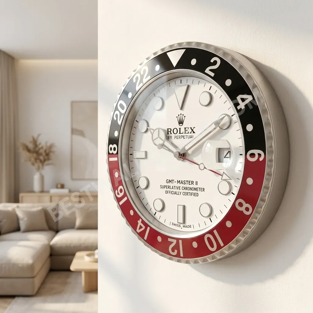 GMT-Master II White Dial Coke Edition 34cm (with magnifier) – Dealer Display Wall Clock - Image 7