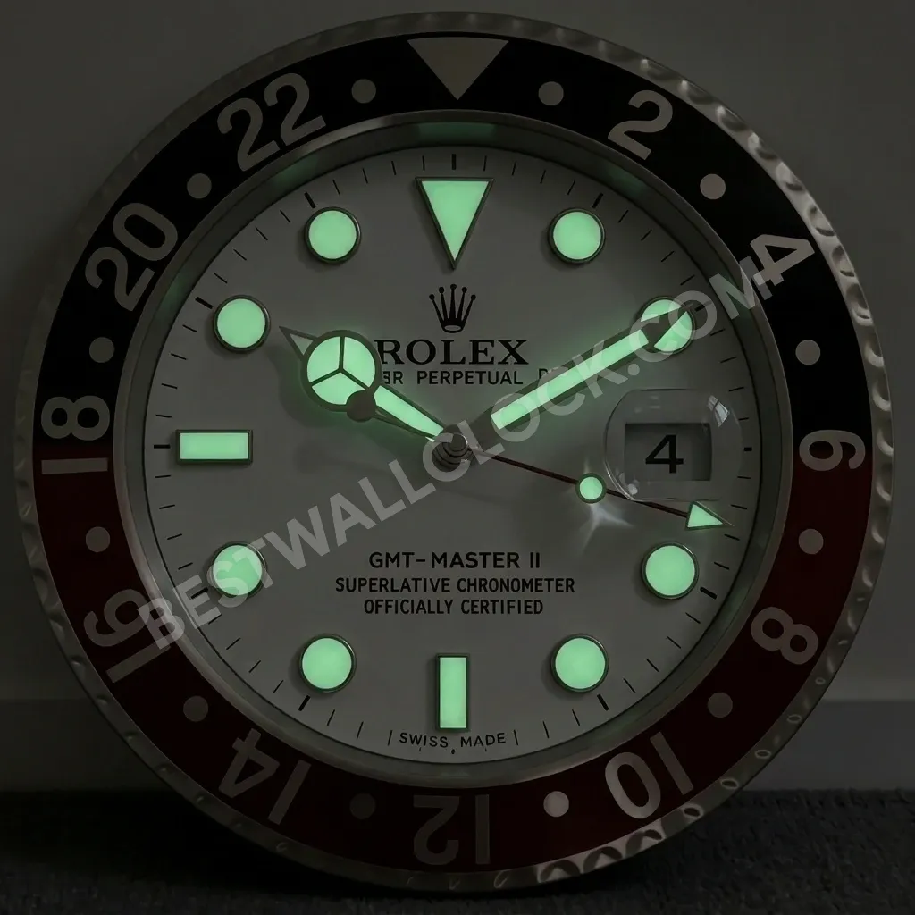 GMT-Master II White Dial Coke Edition 34cm (with magnifier) – Dealer Display Wall Clock - Image 9