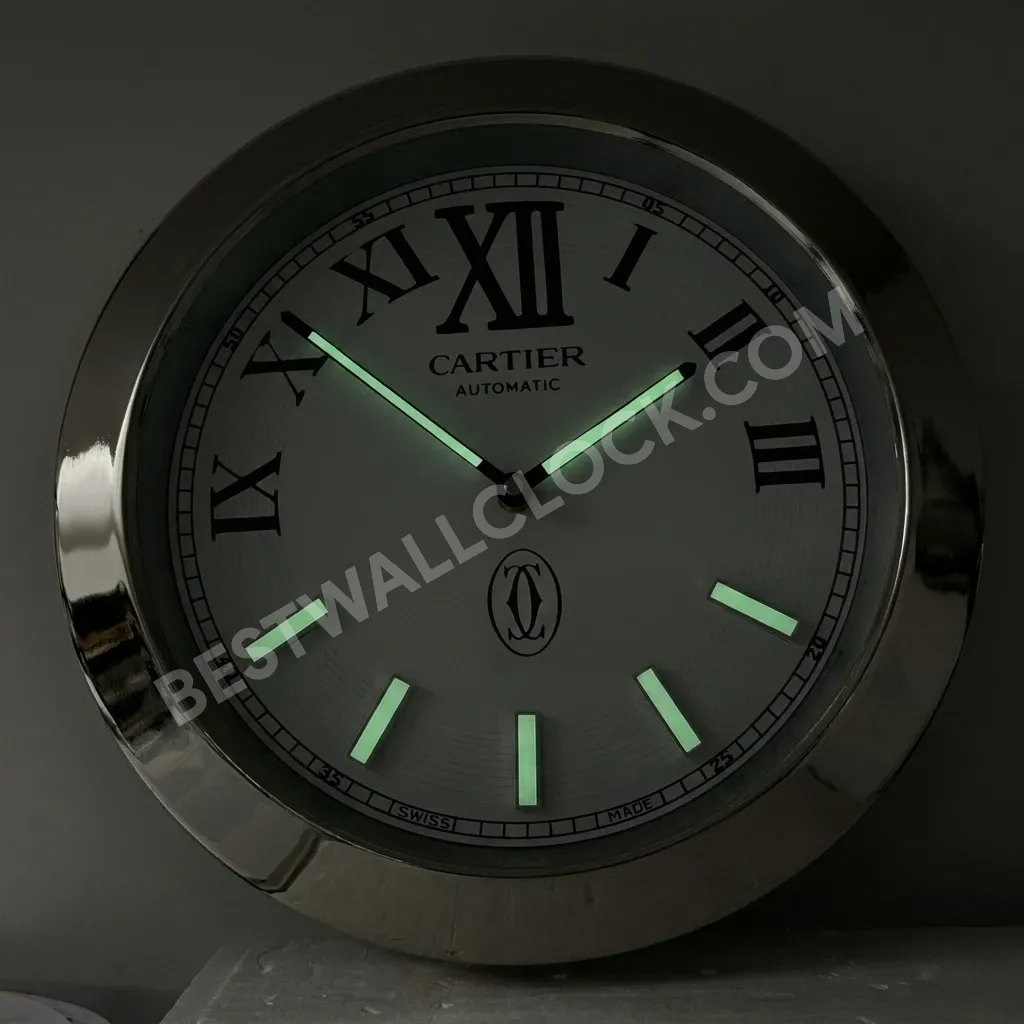 Calibre de Cartier Silver & White ("Silver & White") 34cm – Dealer Display Wall Clock - Image 9