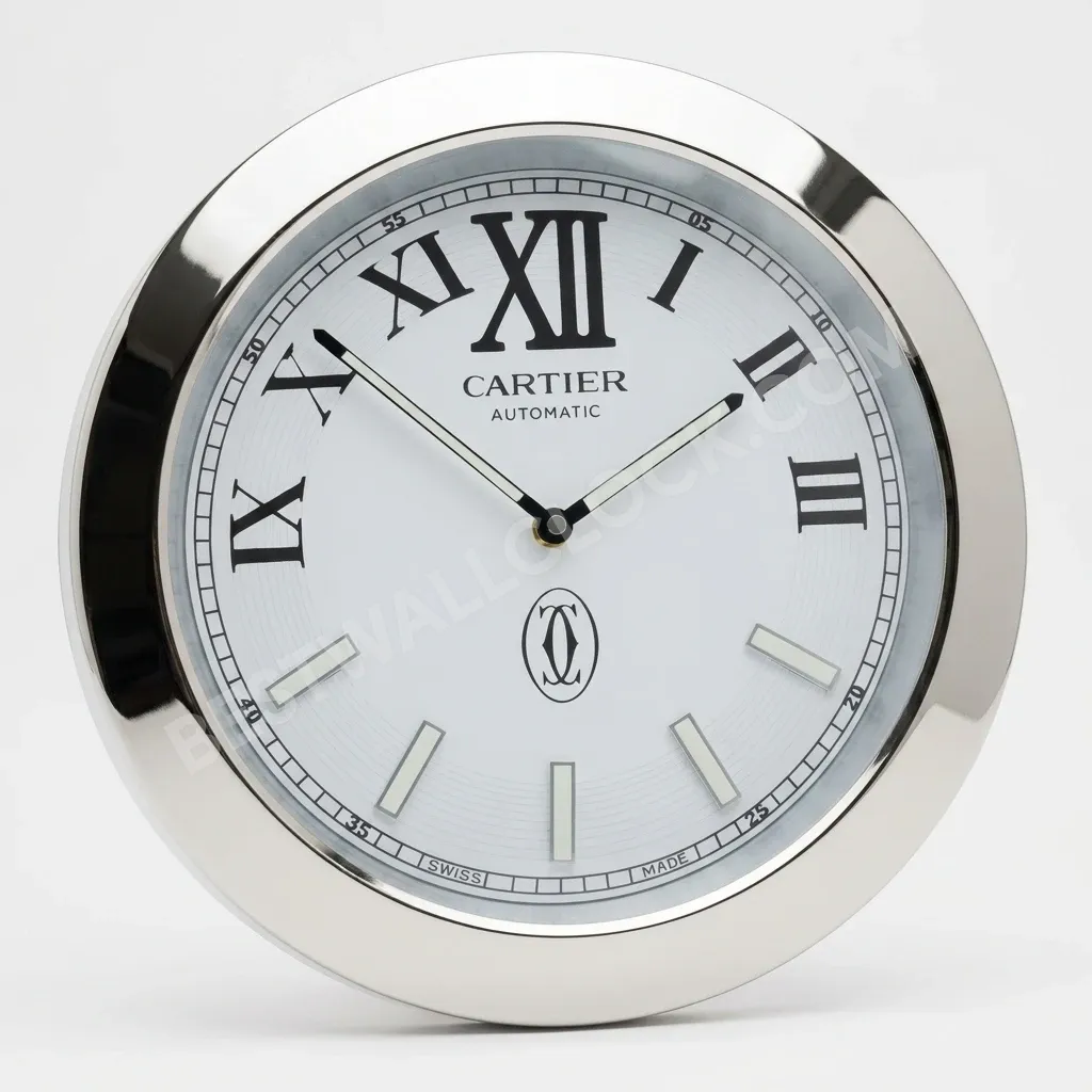 Calibre de Cartier Silver & White ("Silver & White") 34cm – Dealer Display Wall Clock - Image 3